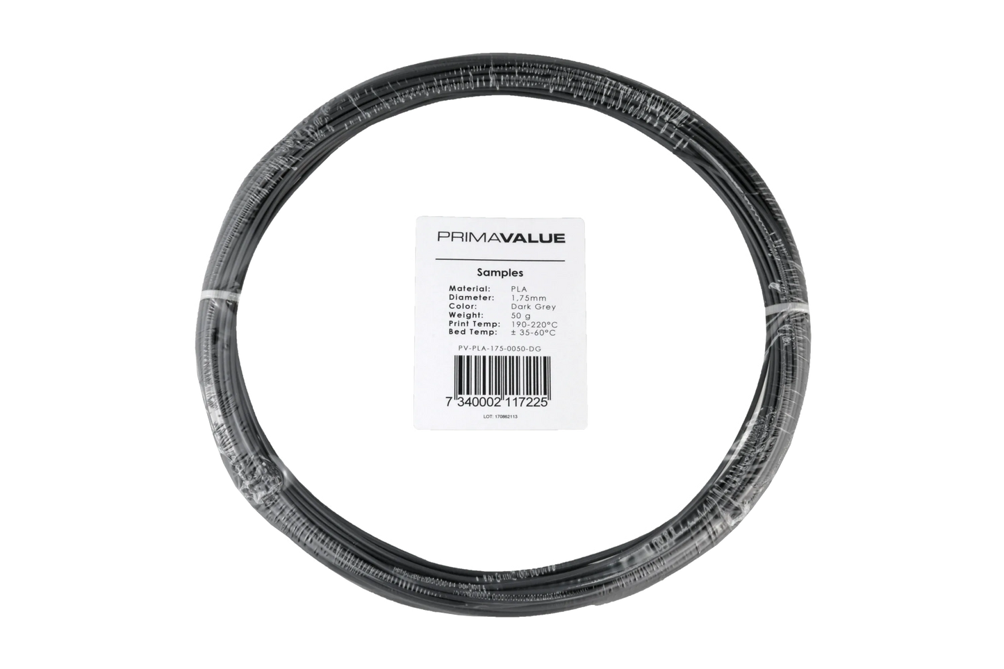 PrimaValue PLA - 1.75mm - 50 g spool - Dark grey - PremiumHobby