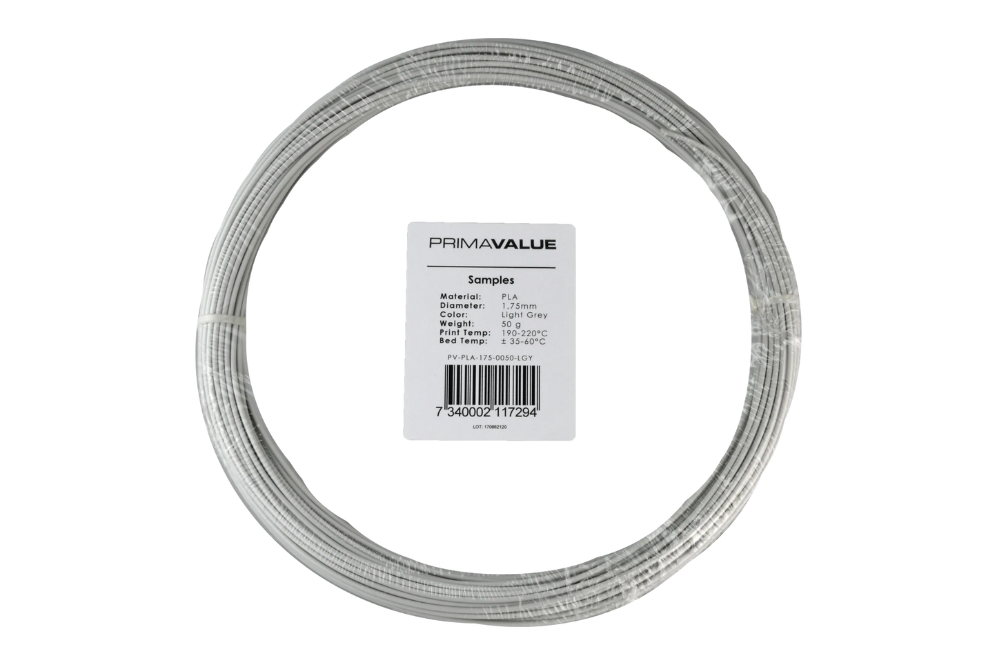 PrimaValue PLA - 1.75mm - 50 g spool - Light Grey - PremiumHobby