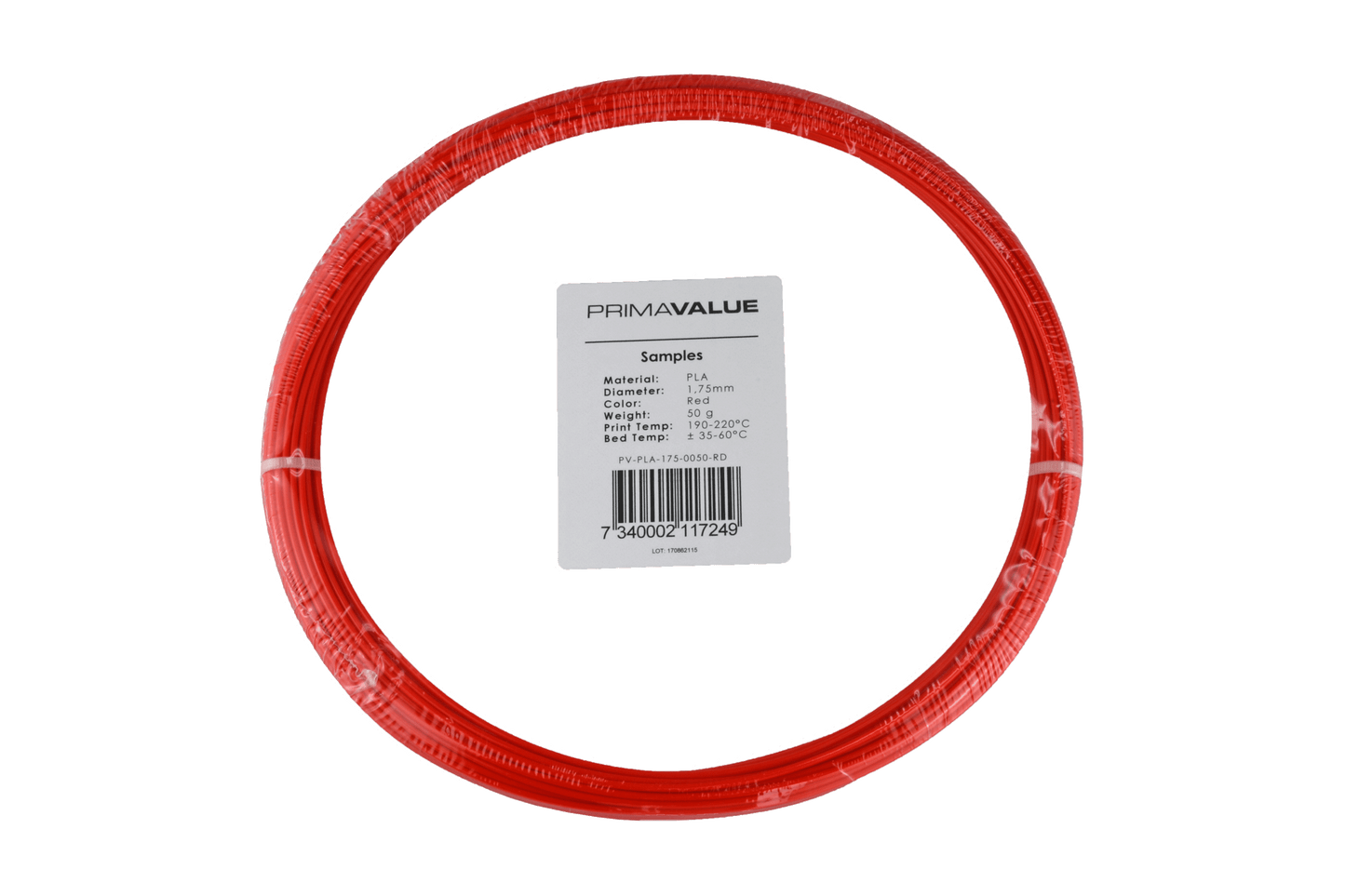PrimaValue PLA - 1.75mm - 50 g spool - Red