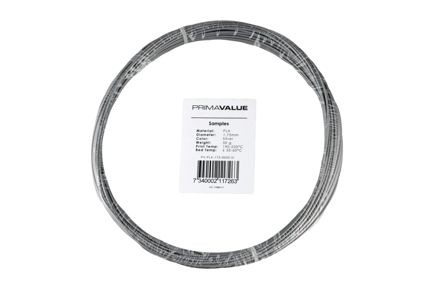 PrimaValue PLA - 1.75mm - 50 g spool - Silver - PremiumHobby