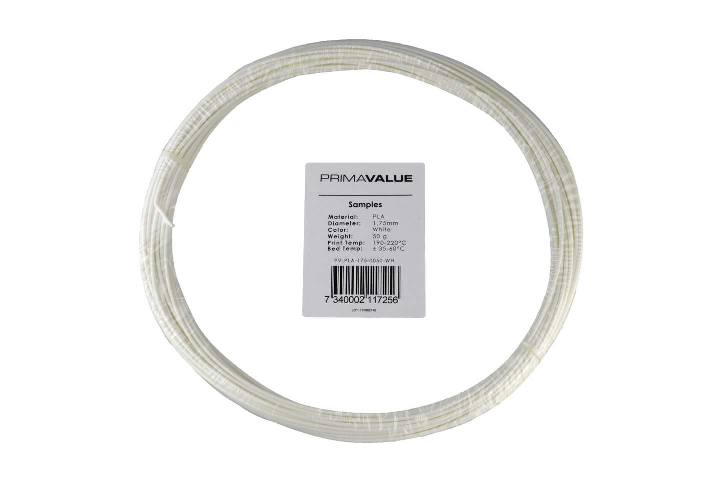 PrimaValue PLA - 1.75mm - 50 g spool - White