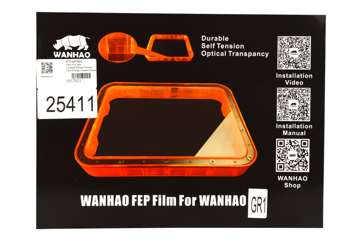 Wanhao GR1 - FEP Film 0.15mm*220mm*160mm