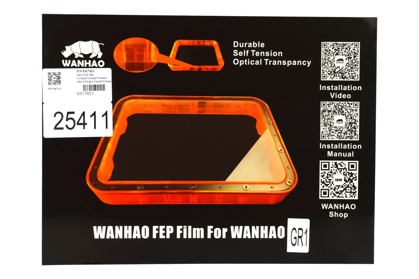 Wanhao GR1 - FEP Film 0.15mm*220mm*160mm - PremiumHobby