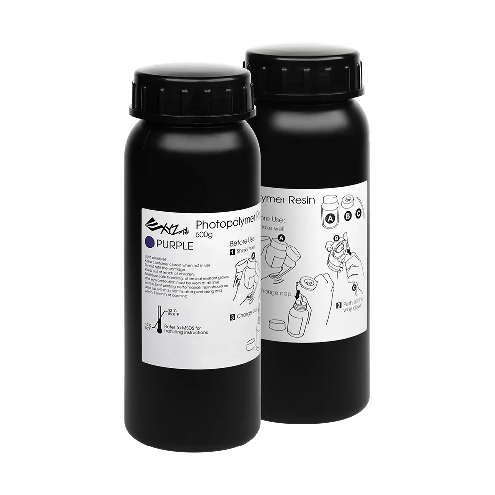 XYZprinting UV Resin - 2 x 500 ml Bottles - Purple - PremiumHobby