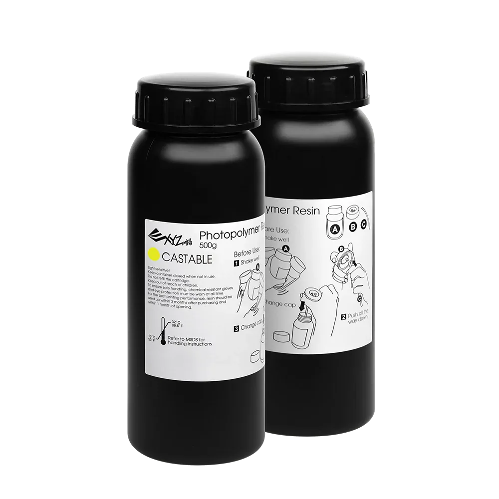 XYZprinting UV Resin Castable - 2 x 500 ml Bottles (Yellow) - PremiumHobby