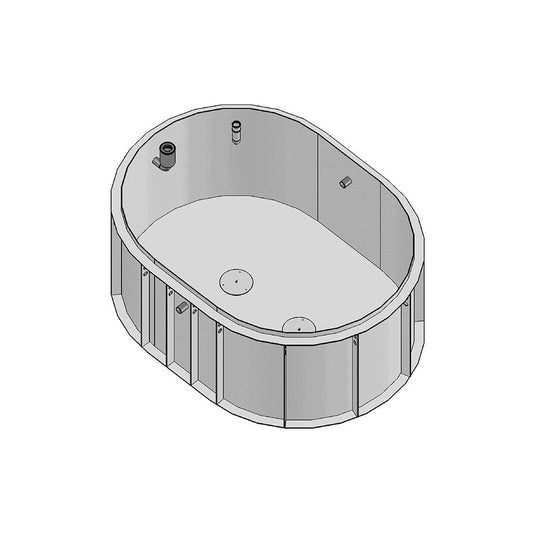 Ovalteich (18.200L) L=5m, B=3,30m, H=1,5m