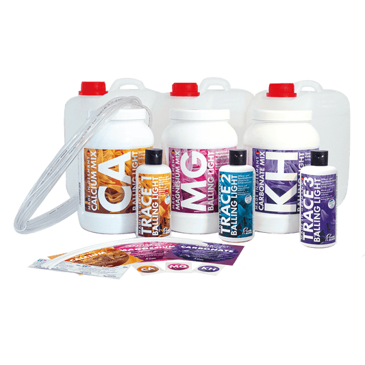 Balling-Light-Set 2kg Caliumchlorid, 2kg Magnesiumchlorid, 1kg Natriumhydro., 3x250ml Trace B+ 3x Kanister/, Manual 5m Schlauch