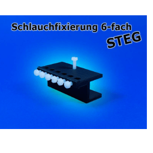 Schlauchfixierung 6-fach für Steg, bis 18 mm