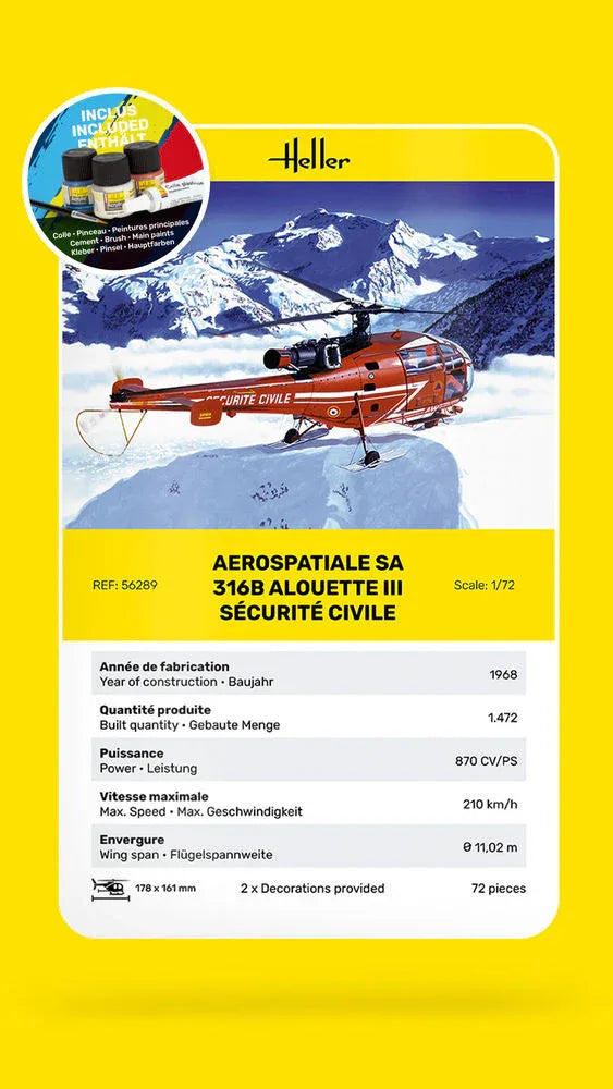 STARTER KIT Alouette III SÃ©curitÃ© Civile - PremiumHobby