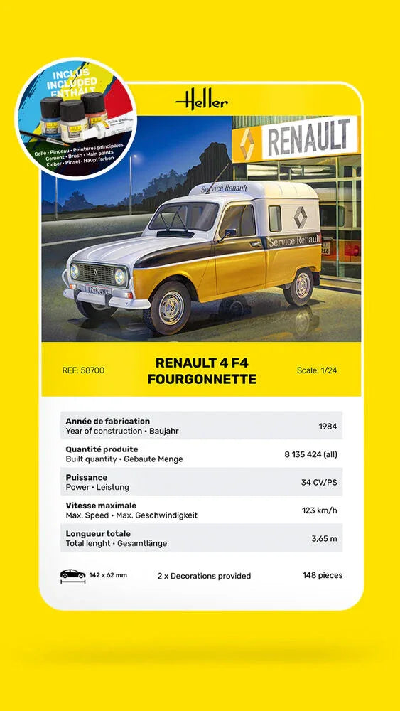 STARTER KIT Renault 4 F4 Fourgonette - PremiumHobby
