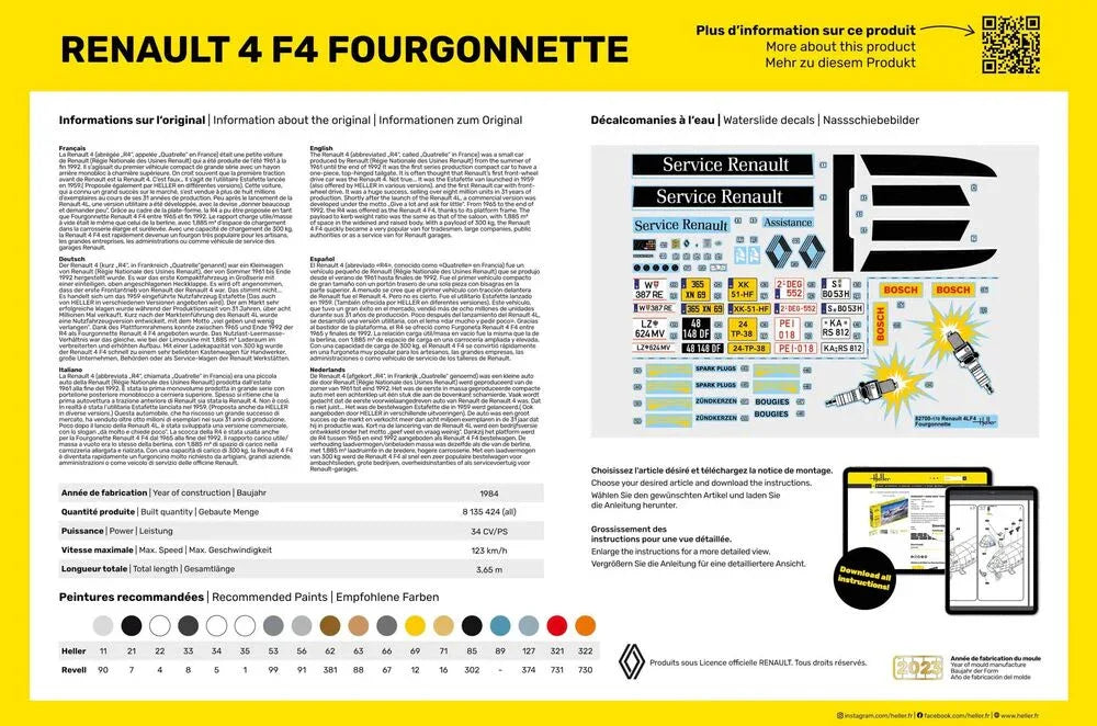 STARTER KIT Renault 4 F4 Fourgonette - PremiumHobby