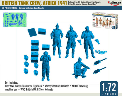 BRITISH TANK CREW, AFRICA 1941 Tankmen from 8th Regiment Royal Irish Hussars British 7th Armored Division „Desert Rats”