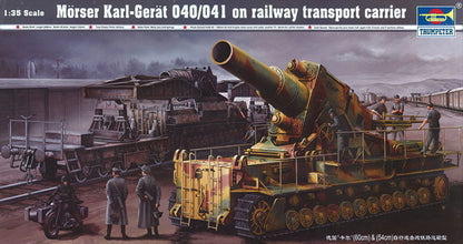 Mörser Karl Gerät 040/041 auf Eisenbahn-Transport-Trailer