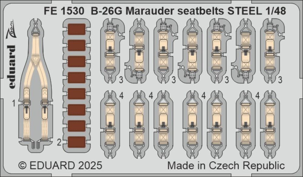 B-26G Marauder seatbelts STEEL  ICM