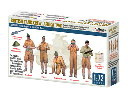 BRITISH TANK CREW, AFRICA 1941 Tankmen from 8th Regiment Royal Irish Hussars British 7th Armored Division „Desert Rats”