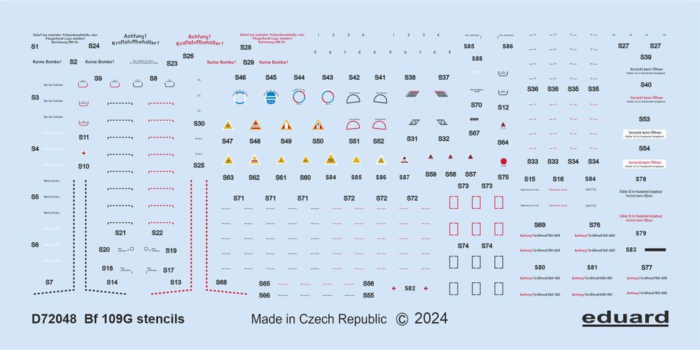 Bf 109G stencils