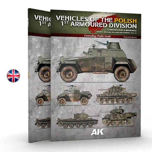 VEHICLES OF THE POLISH 1ST ARMOURED DIVISION (CAMOUFLAGE PROFILE GUIDE) English. 68 pages. Semi-hard cover.