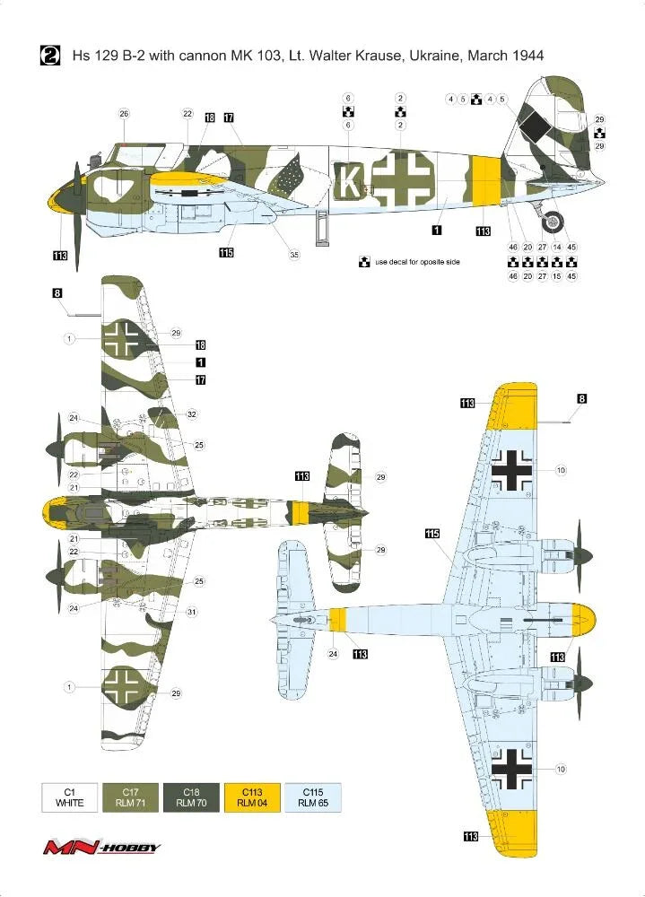 Henschel Hs- 129B-2 with cannon MK 101& MK103 - PremiumHobby