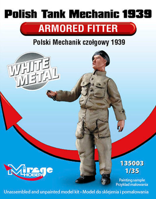 Polish Tank Mechanic 1939 Armored Fitter White Metal