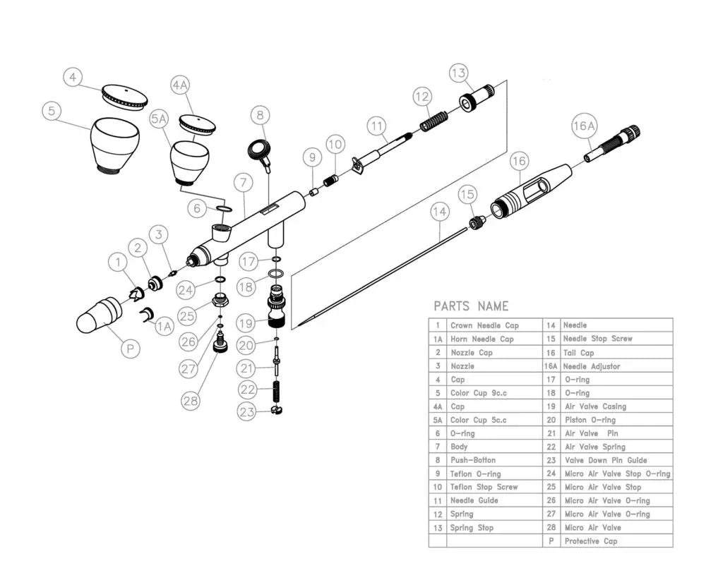 YUN MO 0.2/0,3mm High Precision Airbrush - PremiumHobby