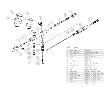 YUN MO 0.2/0,3mm High Precision Airbrush - PremiumHobby