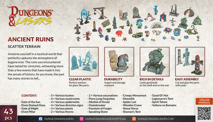 Dungeons & Lasers Expansion Set: ANCIENT RUINS SCATTER TERRAIN - PremiumHobby