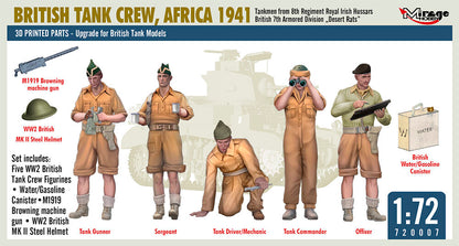 BRITISH TANK CREW, AFRICA 1941 Tankmen from 8th Regiment Royal Irish Hussars British 7th Armored Division „Desert Rats”