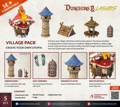 Dungeons & Lasers Expansion Set: VILLAGE PACK - PremiumHobby
