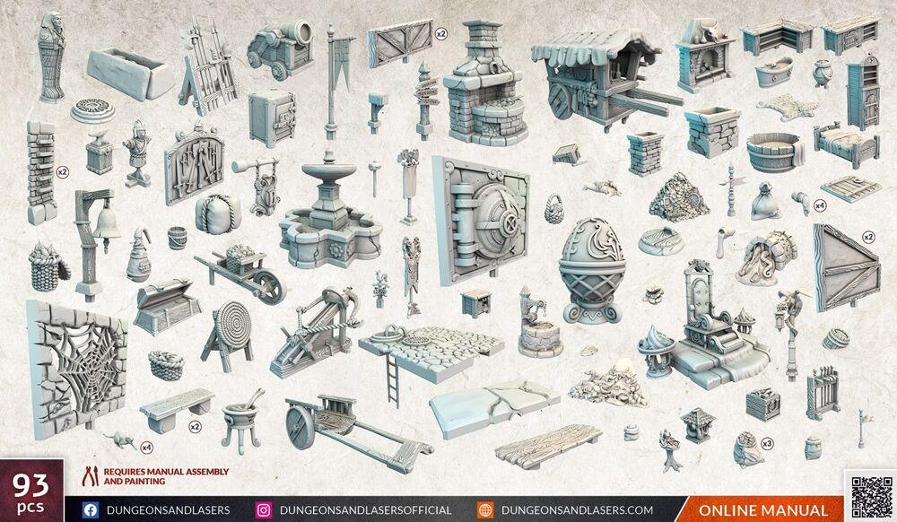 Dungeons & Lasers Expansion Set: CITY BITS BUNDLE - PremiumHobby