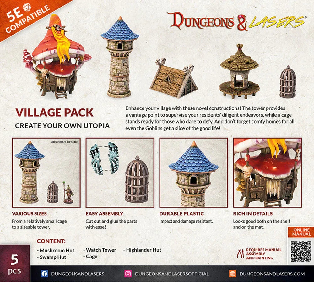 Dungeons & Lasers Expansion Set: VILLAGE PACK - PremiumHobby