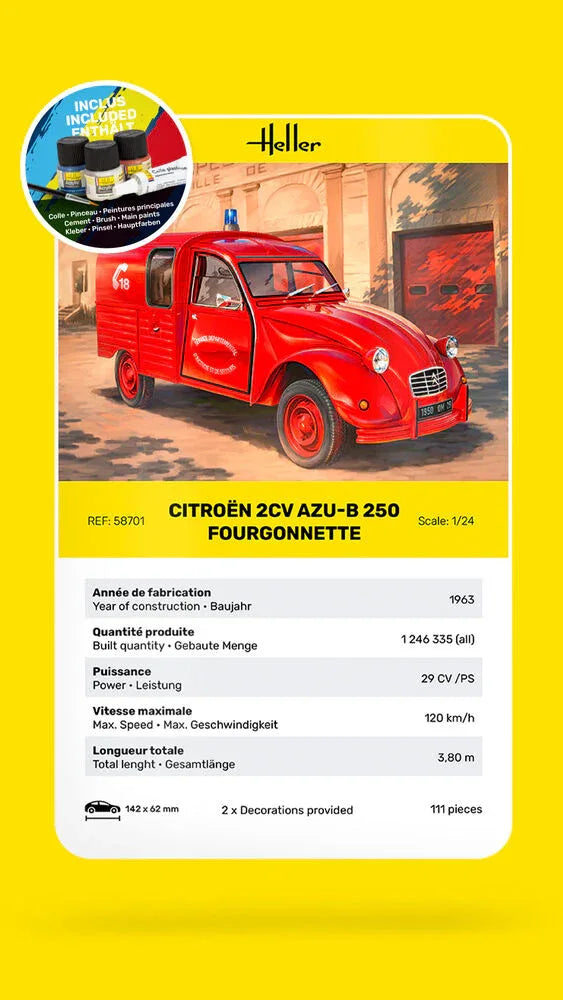 STARTER KIT Citroen 2CV AZU-B 250 Fourgonnette - PremiumHobby