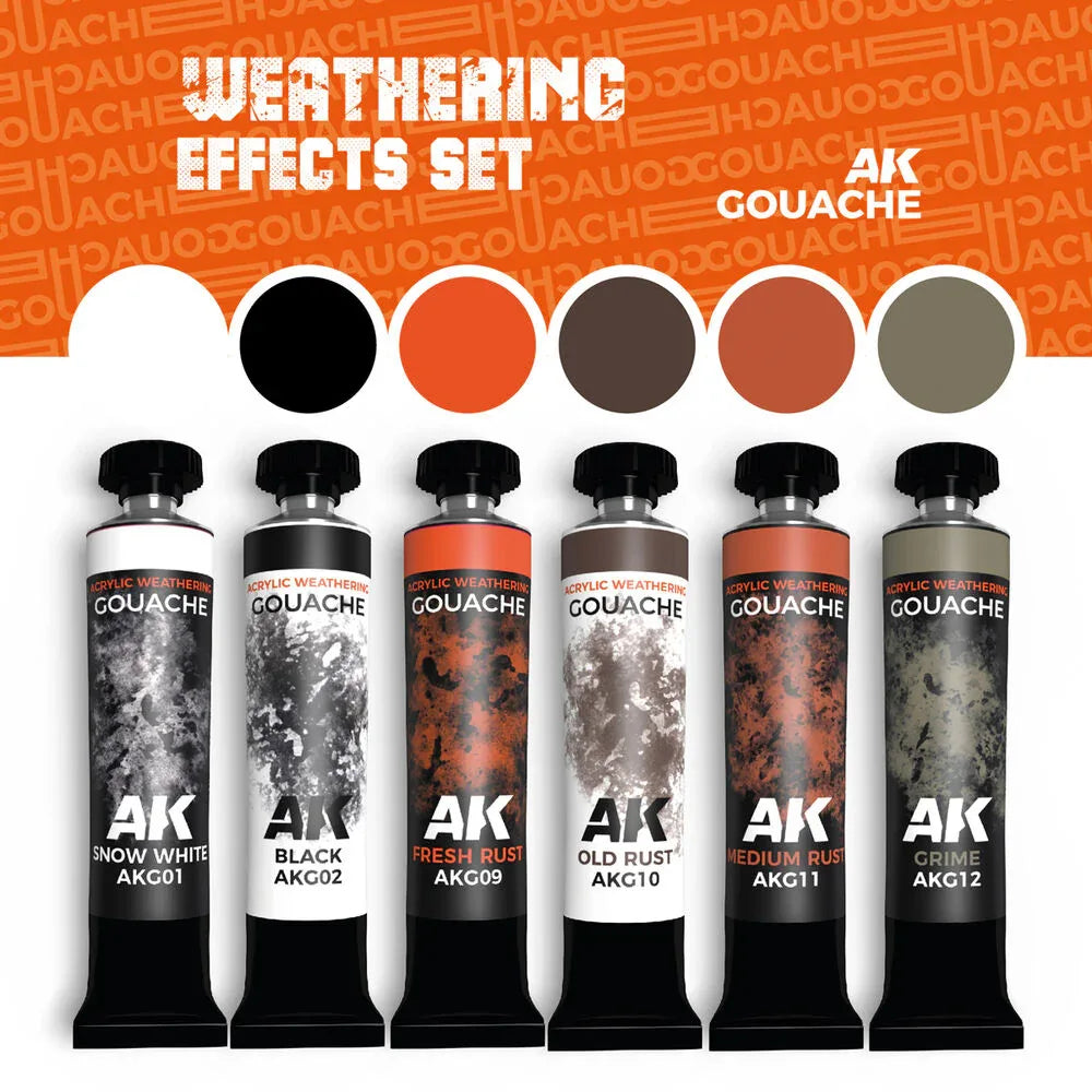 WEATHERING EFFECTS SET - AK GOUACHES - PremiumHobby