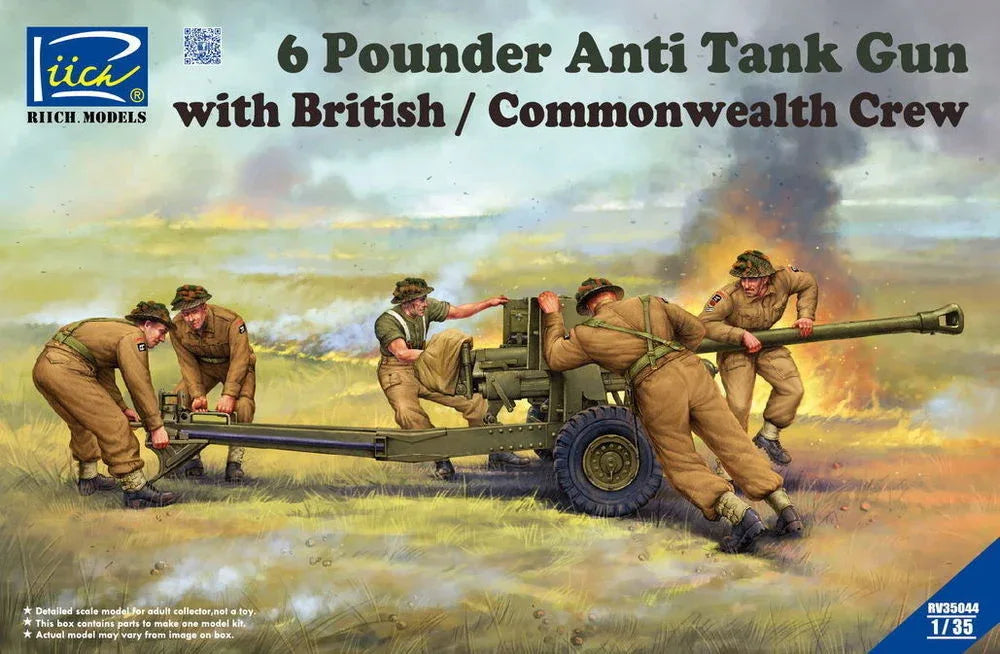 6 Pounder Anti Tank Gun with British Commonwealth Crew - PremiumHobby