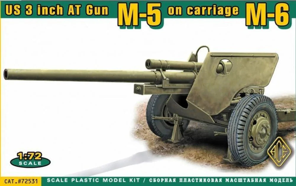 US 3 inch AT Gun M-5 on carriage M-6 - PremiumHobby
