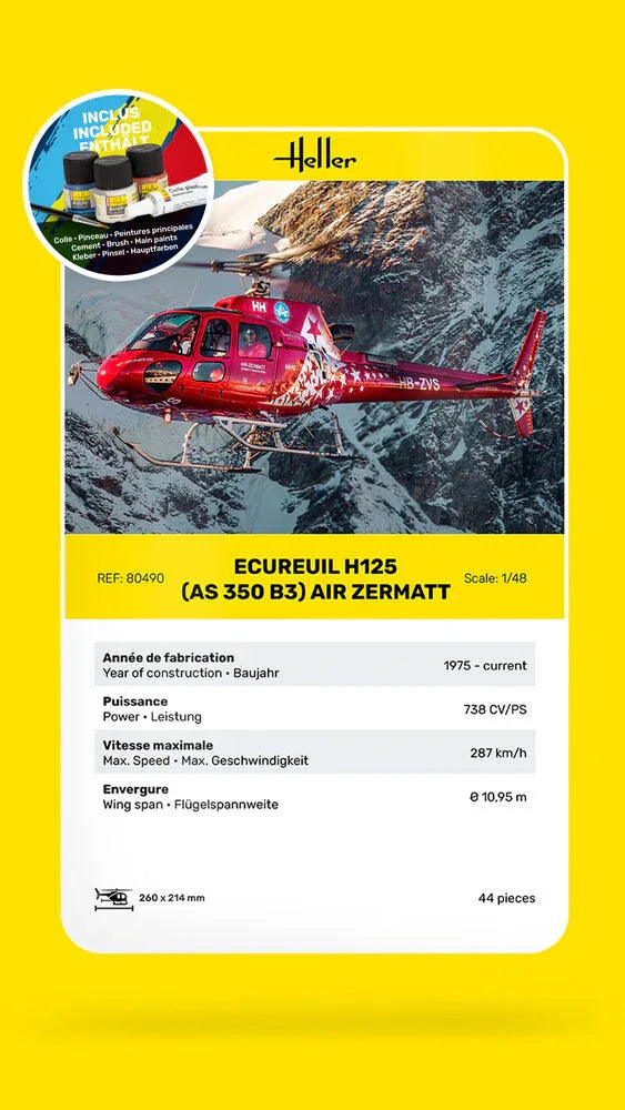 STARTER KIT Ecureuil H125 (AS 350 B3) Air Zermatt - PremiumHobby