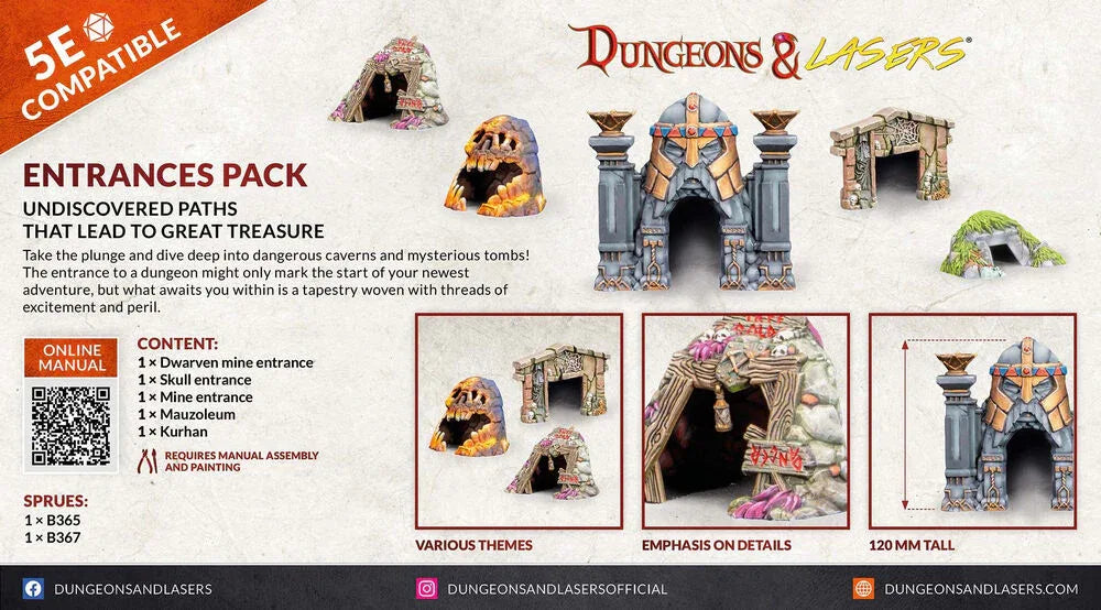 Dungeons & Lasers Expansion Set: ENTRANCES PACK - PremiumHobby