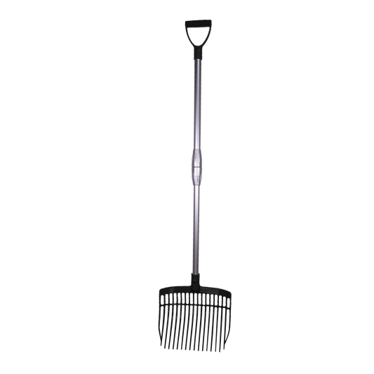 Dunggabel kunststoff schwarz Medium mit alu. Stiel in Karton