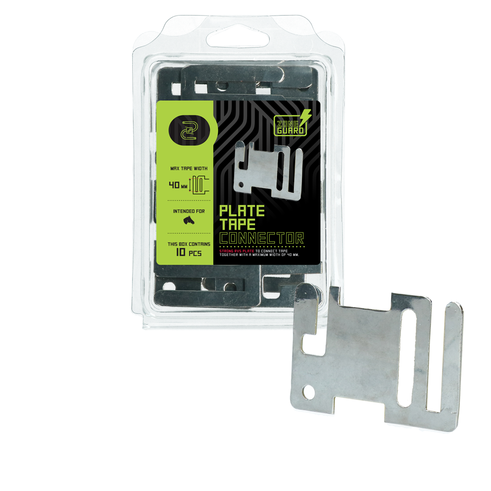 ZoneGuard Band Zaunug  Anfangs- Endplatte Edelstahl