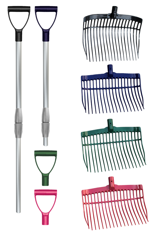 Dunggabel kunststoff schwarz mit alu. Stiel in einem Karton