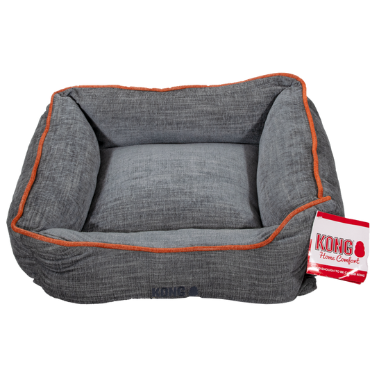 KONG Lounger Beds  Small, Grau mit orange Leine