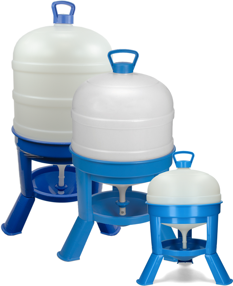 Geflügel Tränke mit Ständer 20 L blau mit Siphon