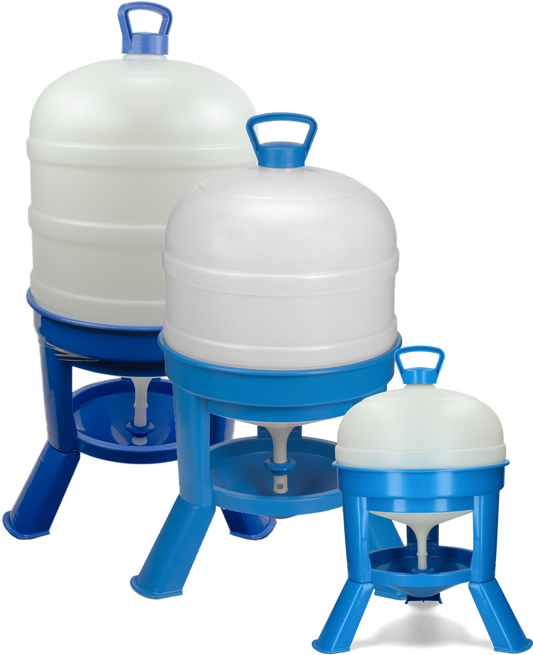 Geflügel Tränke mit Ständer 20 L blau mit Siphon