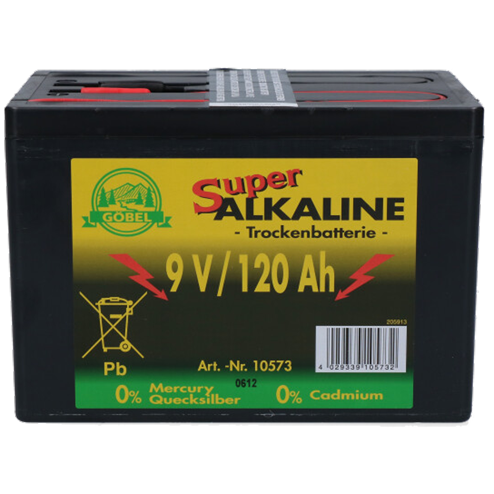 Trockenbatterie Durobat 9V/120Ah (H11,4 x L16,6 x B11,2 cm)