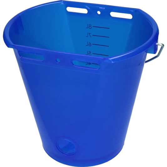 Kälbereimer blau transparent 2-seitig flach