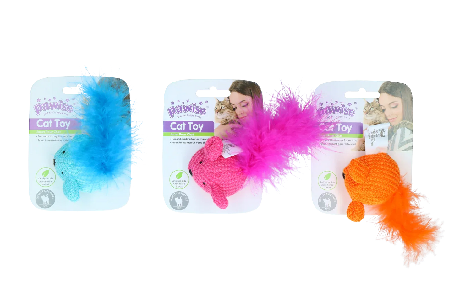 Pawise Wool mice toy asst - PremiumHobby