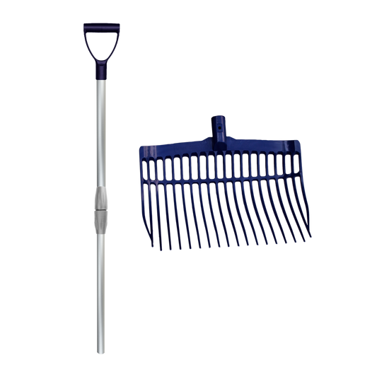 Dunggabel KS blau mit alu. Teleskopstiel in einem Karton