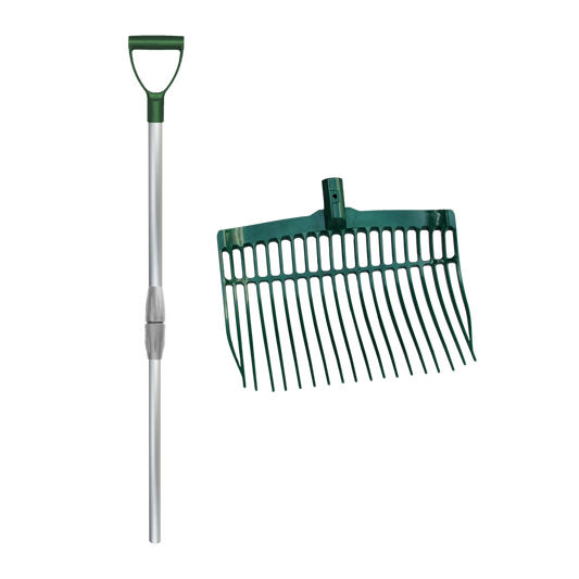 Dunggabel KS grün mit alu. Teleskopstiel in einem Karton
