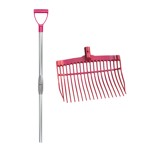 Dunggabel KS pink mit alu. Teleskopstiel in einem Karton