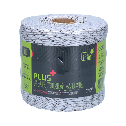 ZoneGuard 3 mm Plus Zaundraht weiß und schwarz 400 m