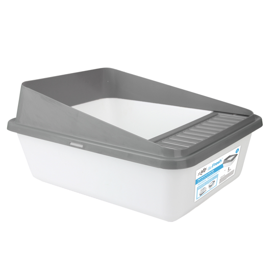 AFP  Go Fresh - High Back Cat Litter Box Large - Grau